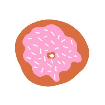 Donut in cartoon flat style Stock Illustration