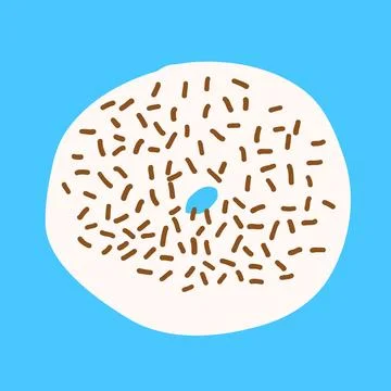 Donut in cartoon flat style Stock Illustration