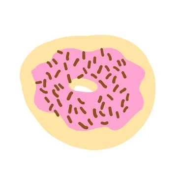 Donut in cartoon flat style Stock Illustration