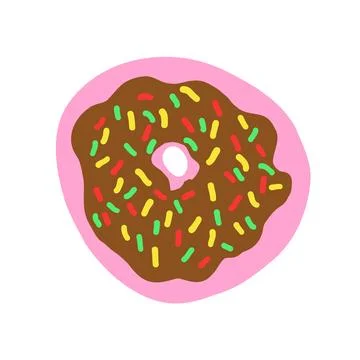 Donut in cartoon flat style Stock Illustration