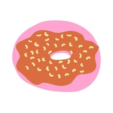 Donut in cartoon flat style Stock Illustration