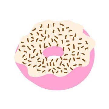Donut in cartoon flat style Stock Illustration