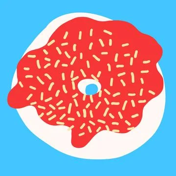 Donut in cartoon flat style Stock Illustration