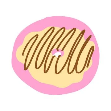 Donut in cartoon flat style Stock Illustration