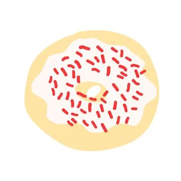 Donut in cartoon flat style Stock Illustration
