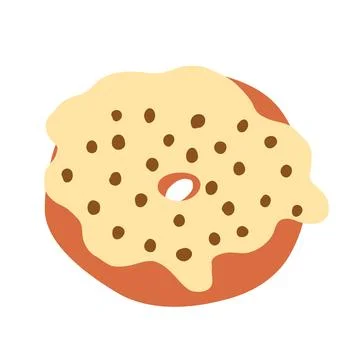 Donut in cartoon flat style Stock Illustration