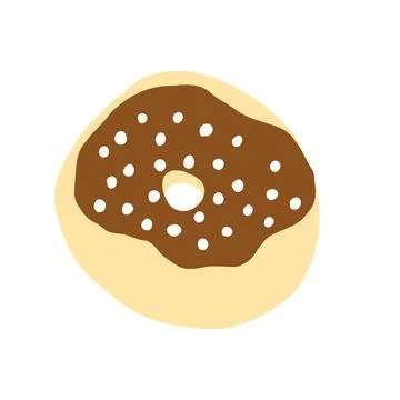 Donut in cartoon flat style Stock Illustration