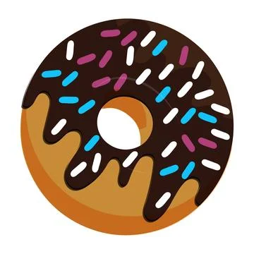 Donut cartoon vector illustration, Various types of donuts Stock Illustration