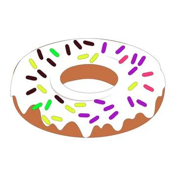Donut cartoon vector illustration, Various types of donuts Stock Illustration