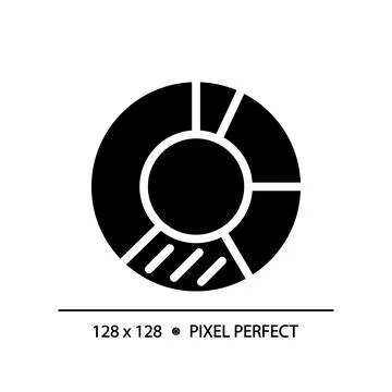Donut chart black glyph icon Stock Illustration