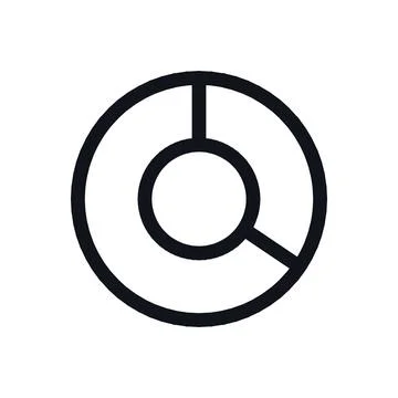 Donut Chart Black White Line Icon Editable Stroke Vector Symbol Stock Illustration