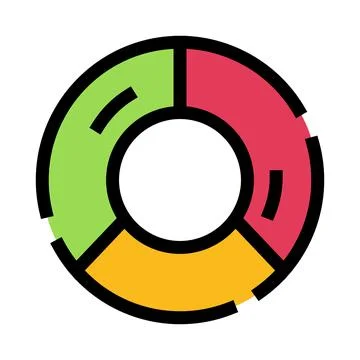 Donut chart diagram showing data visualization statistics Illustrazione stock