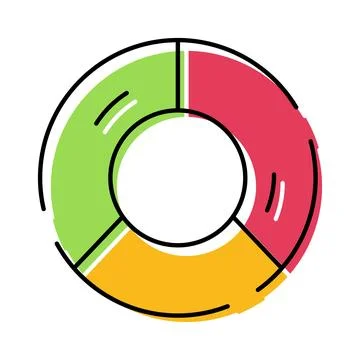 Donut chart displaying data analysis and business statistics Stock Illustration