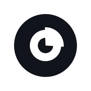 Donut Chart Icon Black Circle Button Business Finance Symbol Vector Stock Illustration