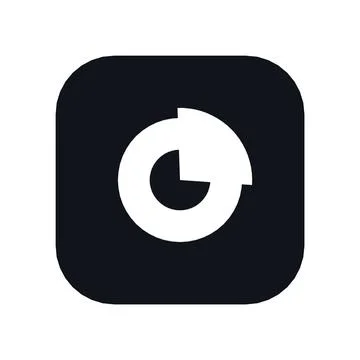 Donut Chart Icon Black Rounded Square Button Business Finance Symbol Vector イラスト素材