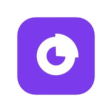 Donut Chart Icon Color Rounded Square Button Business Finance Symbol Vector Stock Illustration