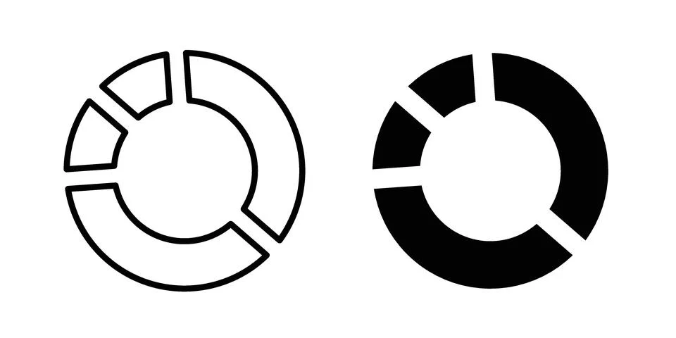 Donut chart icon concept. best for web design Stock Illustration
