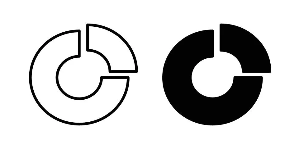 Donut chart icon graphic element. web icon set Stock Illustration