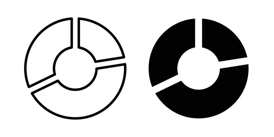 Donut chart icon vector design illustrations イラスト素材