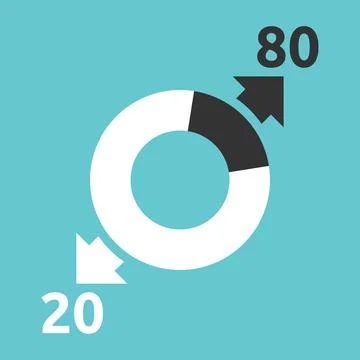 Donut chart, Pareto rule Stock Illustration