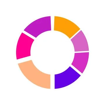 Donut chart showing data analysis and financial report Stock Illustration