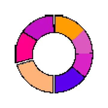 Donut chart showing data analysis and financial report Stock Illustration