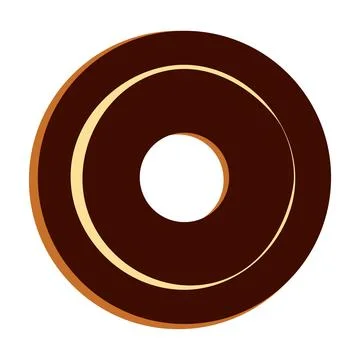 Donut with chocolate glaze, vector drawing Stock Illustration