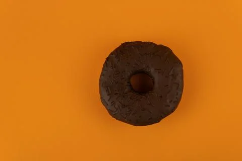 Donut with chocolate icing Stock Photos