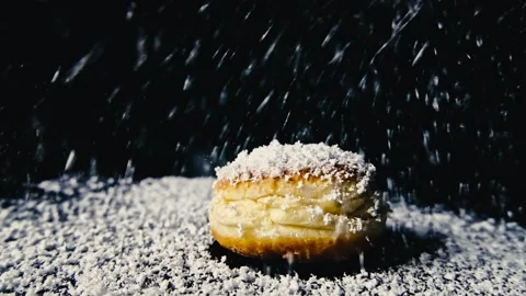 Donut cocount slow motion Stock Footage 224690352