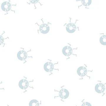 Donut dessert character glyph vector seamless pattern Stock Illustration