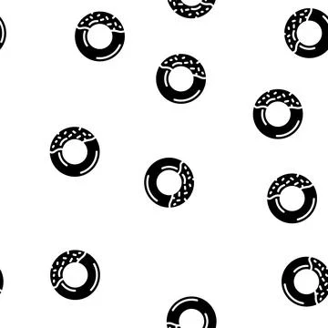 Donut dessert glyph vector seamless pattern 스톡 일러스트