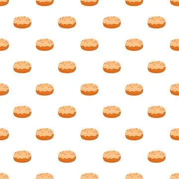 Donut dessert pattern with sweet glaze and sprinkles Stock Illustration