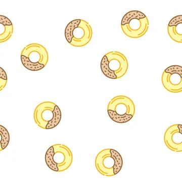 Donut dessert vector seamless pattern Stock Illustration