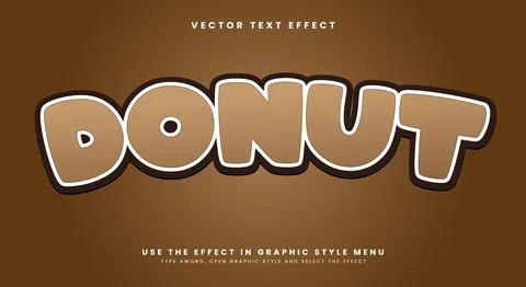 Donut editable text effect Template Stock Illustration