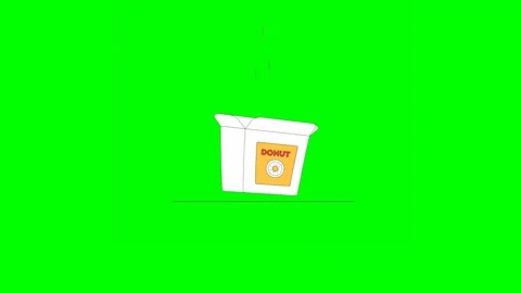 Donut Falling in Delivery Box and Sealed for Transportation Видео 332766159