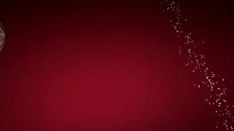 A donut flying with sprinkles on red background Stock Footage 326749761
