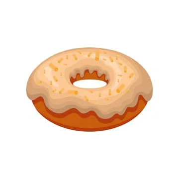Donut with frosting, sweetness icon, vector illustration on white isolated ba Stock Illustration
