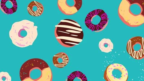Donut Fun Sweet Backgrond Stock Illustration