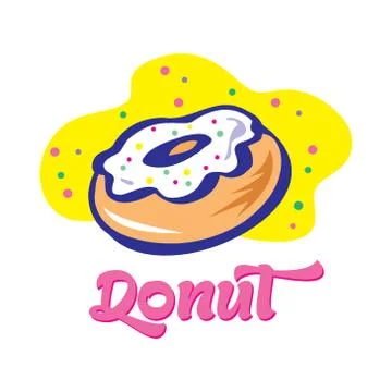 Donut with glaze. donut icon, vector illustration Stock Illustration