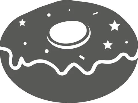 Donut with glaze isolated on white background. Stock Illustration