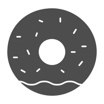 Donut with glaze solid icon, bakery concept, doughnut sign on white background Stock Illustration