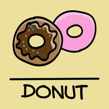 Donut hand-drawn style,Vector illustration. Stock Illustration