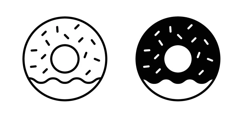Donut icon for design projects and web UI Stock Illustration