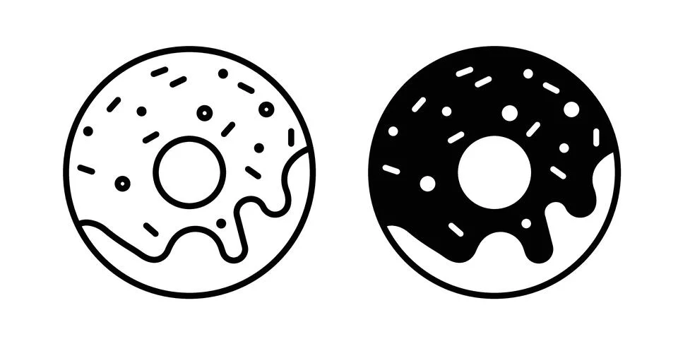 Donut icon design. Simple Vector illustrations.. Stock Illustration