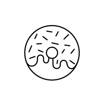 Donut icon element of coffe icon for mobile concept and web apps. Thin line d Illustrazione stock