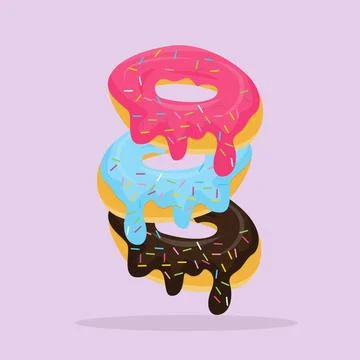 Donut Icon Illustration, Isolated Vector, Cartoon Style Food Concept, Desig.. Stock Illustration