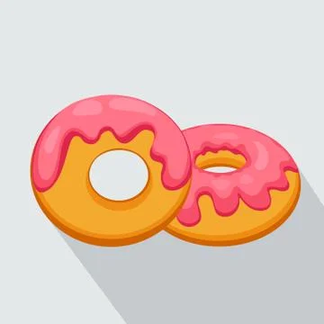 Donut icon with pink glaze. Vector Illustration eps 10 Stock-Illustration