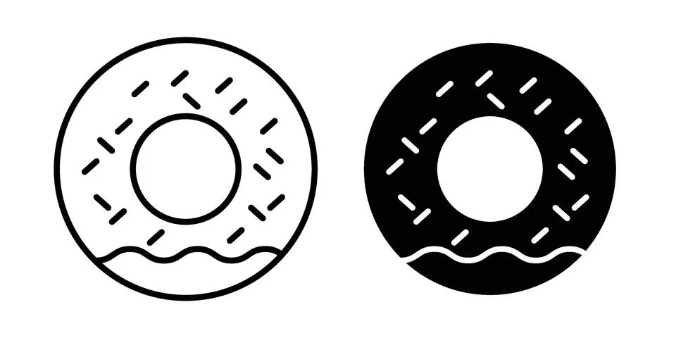 Donut icon set, collection of vector icons Stock Illustration
