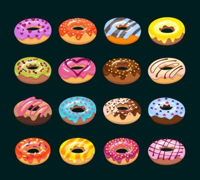 Donut icon set 库存插图