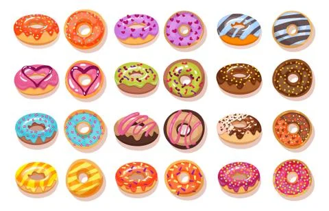 Donut icon set 库存插图